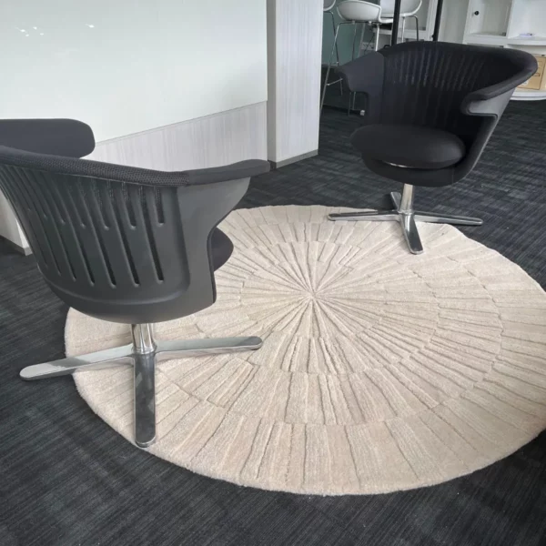 Tapis rond blanc