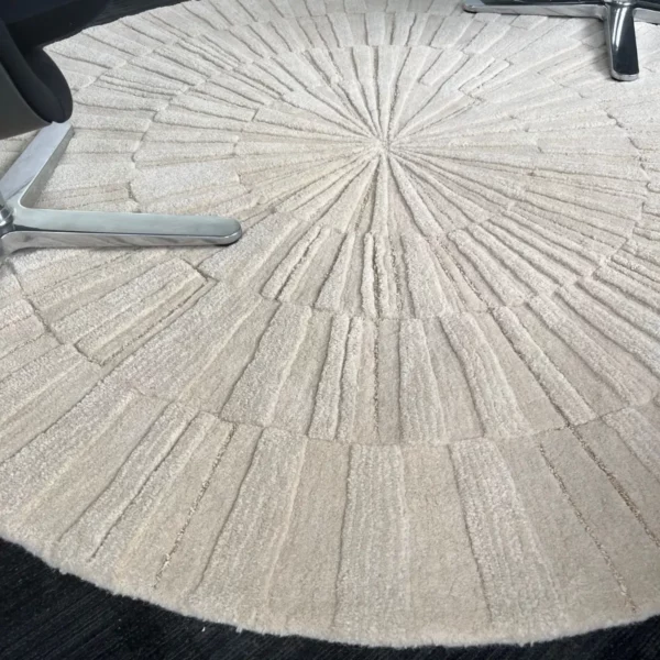 Tapis rond blanc – Image 2