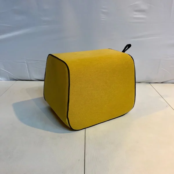Pouf jaune avec anse – Image 2