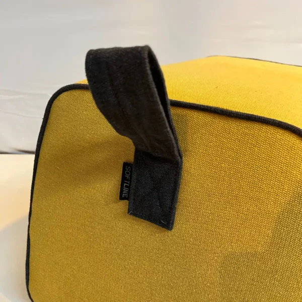 Pouf jaune avec anse – Image 3