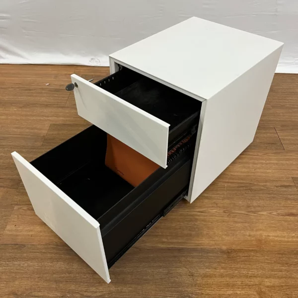 caisson blanc 2 tiroirs