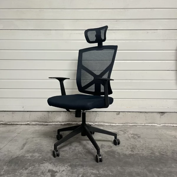 Fauteuil bleu avec têtière - CHA064 – Image 2