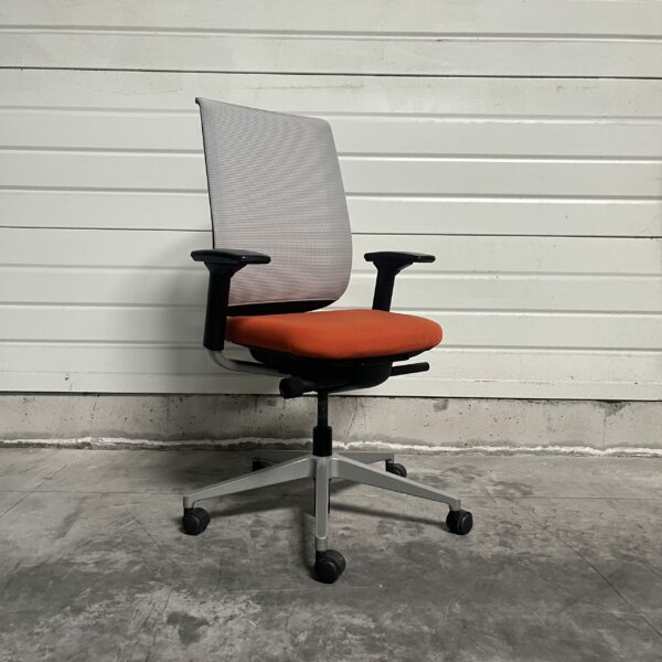 Fauteuil gris et orange Steelcase - CHA072 – Image 2